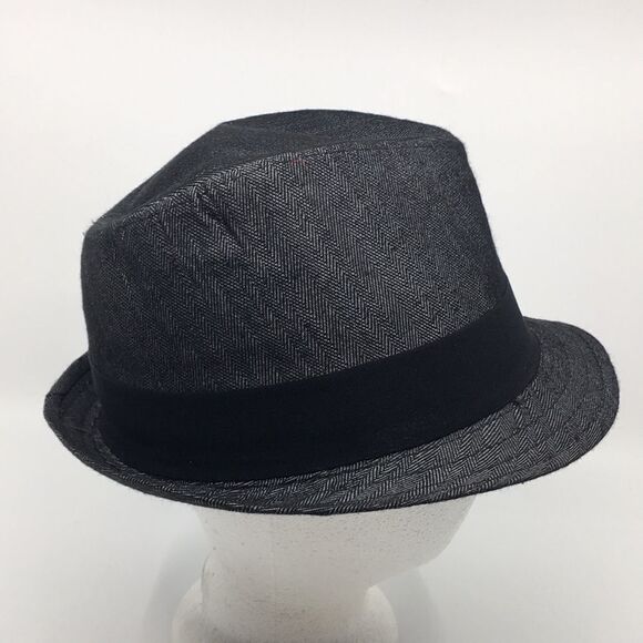 All American Stetson fedora hat black and gray chevron polyester Sz Small/Medium - Picture 6 of 16